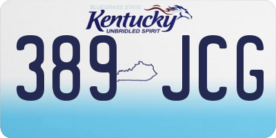 KY license plate 389JCG