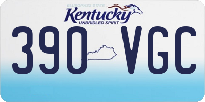 KY license plate 390VGC