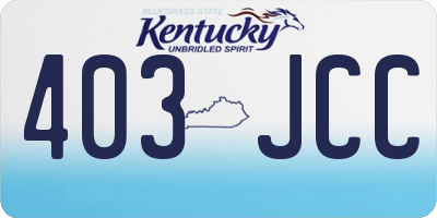 KY license plate 403JCC