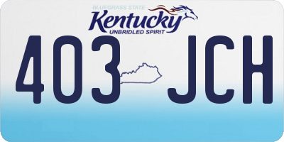 KY license plate 403JCH