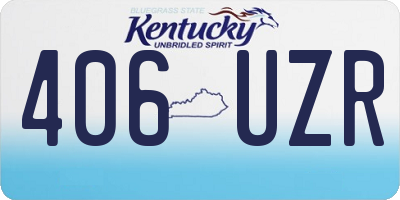 KY license plate 406UZR
