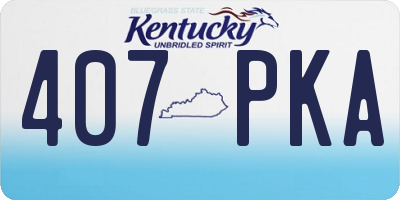 KY license plate 407PKA