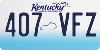 KY license plate 407VFZ