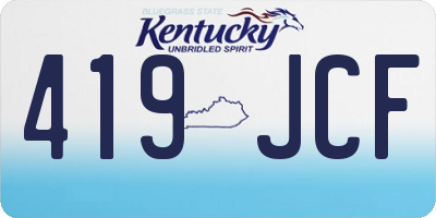 KY license plate 419JCF