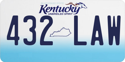 KY license plate 432LAW