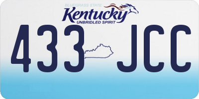 KY license plate 433JCC