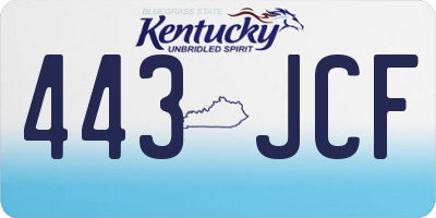 KY license plate 443JCF