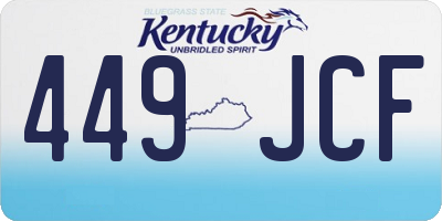 KY license plate 449JCF