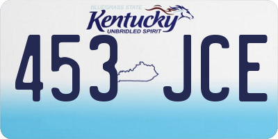 KY license plate 453JCE