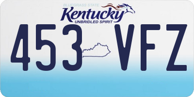 KY license plate 453VFZ