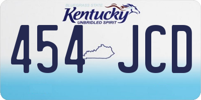 KY license plate 454JCD