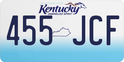 KY license plate 455JCF
