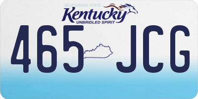 KY license plate 465JCG