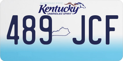 KY license plate 489JCF