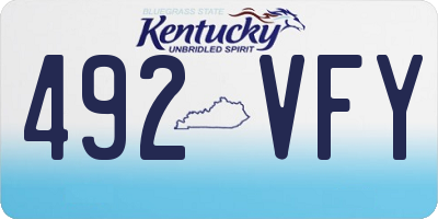 KY license plate 492VFY