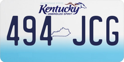 KY license plate 494JCG