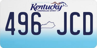 KY license plate 496JCD