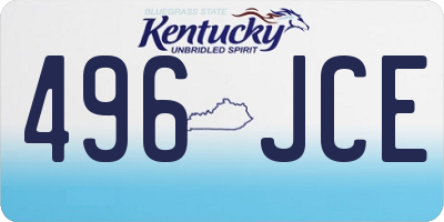 KY license plate 496JCE