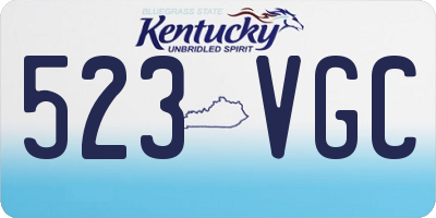 KY license plate 523VGC