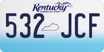 KY license plate 532JCF