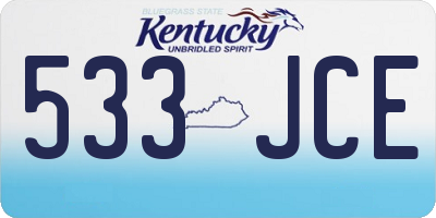 KY license plate 533JCE