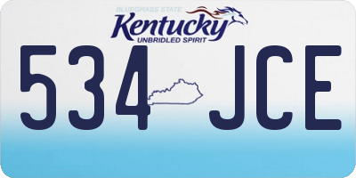 KY license plate 534JCE