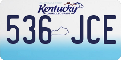 KY license plate 536JCE