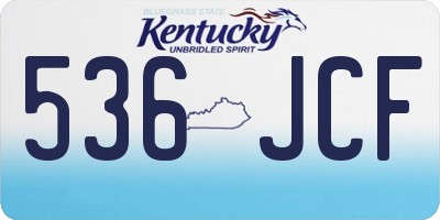 KY license plate 536JCF