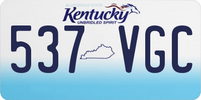 KY license plate 537VGC