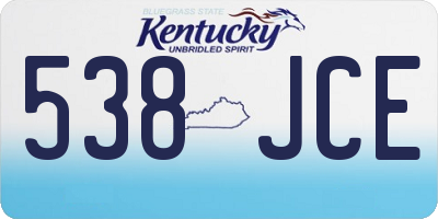 KY license plate 538JCE