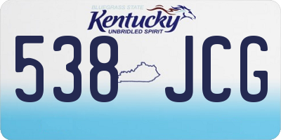 KY license plate 538JCG