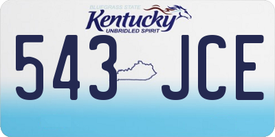 KY license plate 543JCE