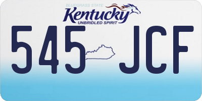KY license plate 545JCF