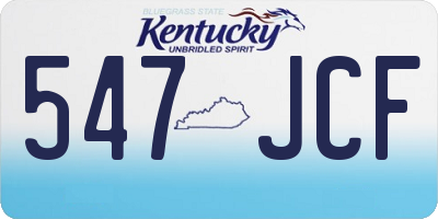 KY license plate 547JCF