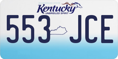 KY license plate 553JCE