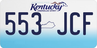 KY license plate 553JCF