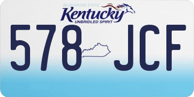 KY license plate 578JCF