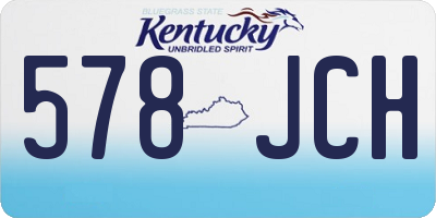 KY license plate 578JCH