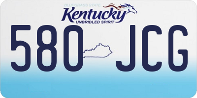KY license plate 580JCG