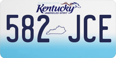 KY license plate 582JCE