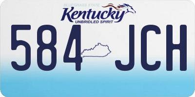 KY license plate 584JCH