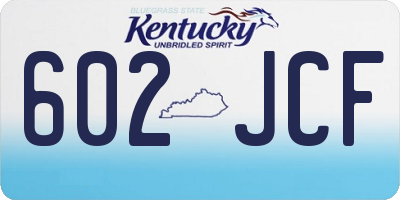KY license plate 602JCF