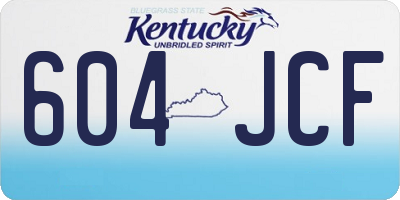 KY license plate 604JCF