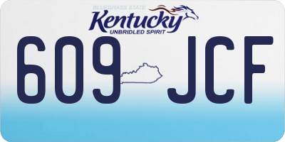 KY license plate 609JCF
