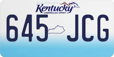 KY license plate 645JCG