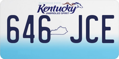 KY license plate 646JCE