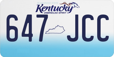KY license plate 647JCC