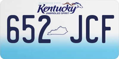 KY license plate 652JCF