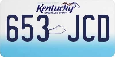 KY license plate 653JCD