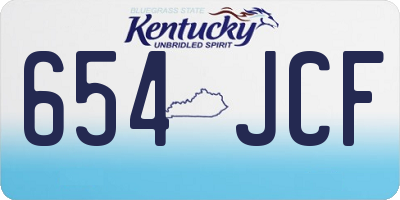 KY license plate 654JCF
